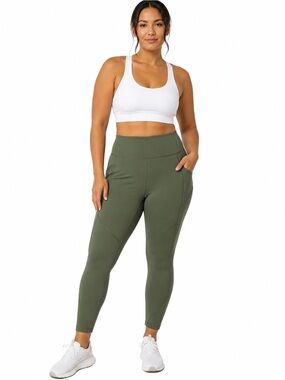 Old Navy Active PowerSoft High-Rise 7/8 Leggings Olive Green Size XL